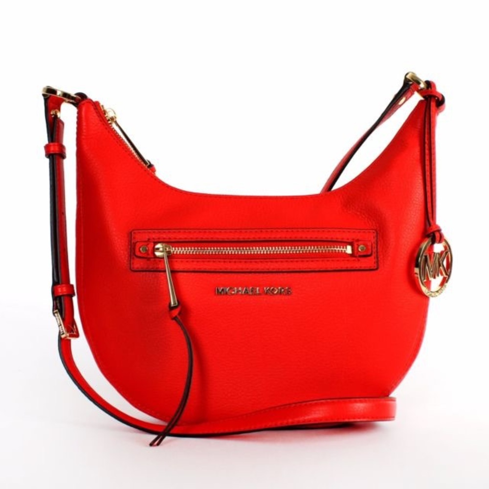 Michael Kors Medium Rhea Hobo Handbag in Red EUC